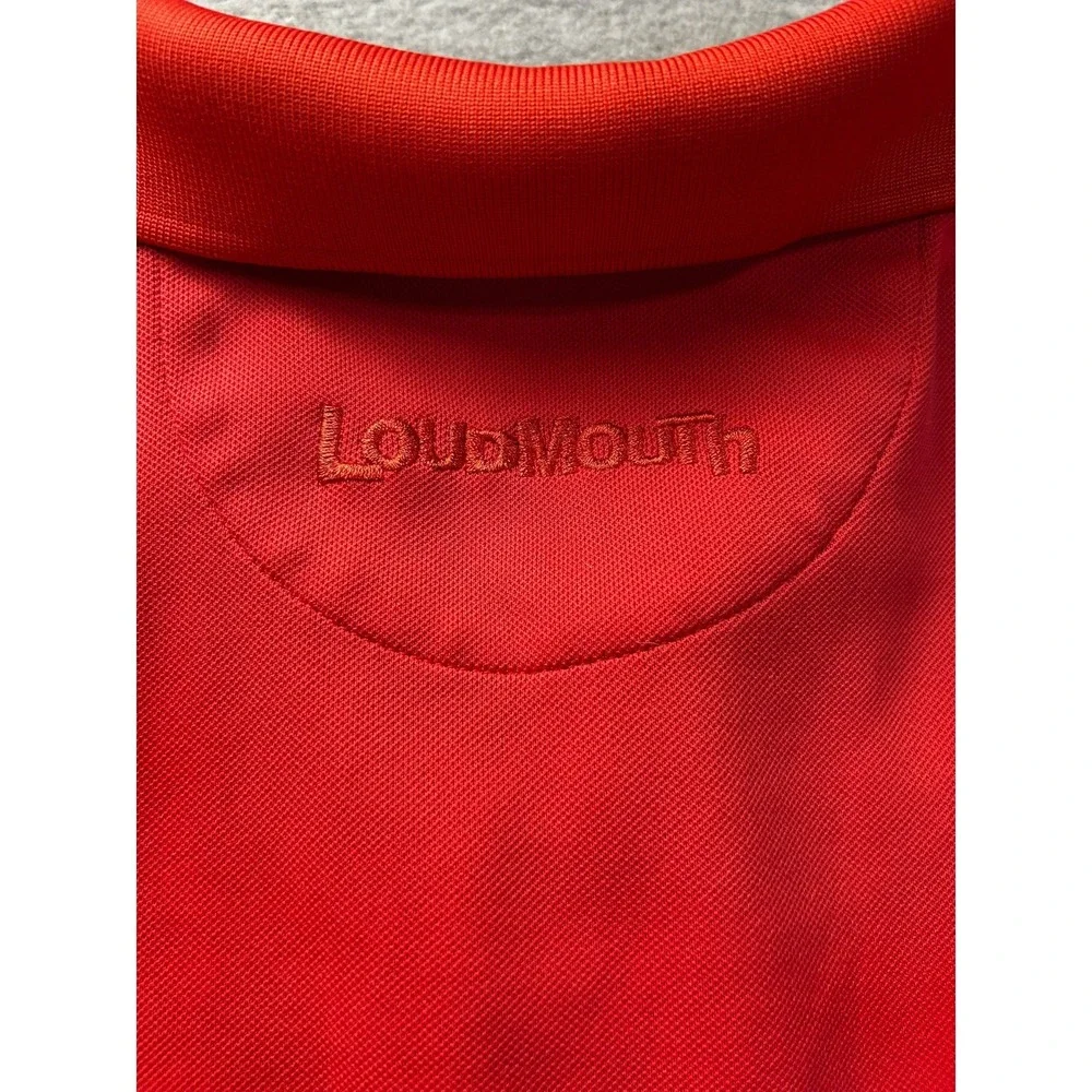 Loudmouth Mens Medium Red Polo Shirt Golf Short Sleeve Pique Solid